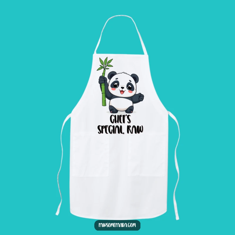 Funny Panda Bamboo Chef Apron: Kitchen Humor, Hilarious Panda Gift