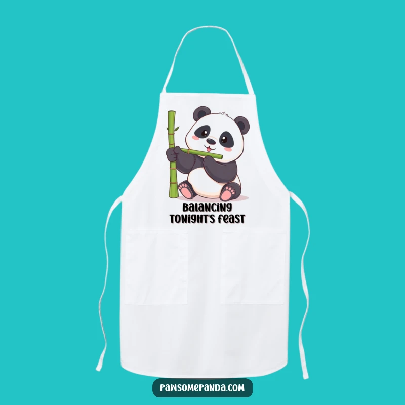 Funny Panda Balancing Act Apron - Hilarious Kitchen Fun for Chefs