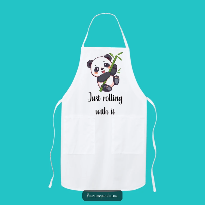 Funny Panda Bamboo Tumbling Apron - Hilarious Kitchen Fun for Chefs