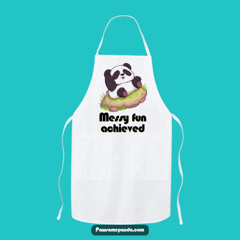 Funny Curious Panda Rolling Hill Apron - Hilarious Kitchen Gift