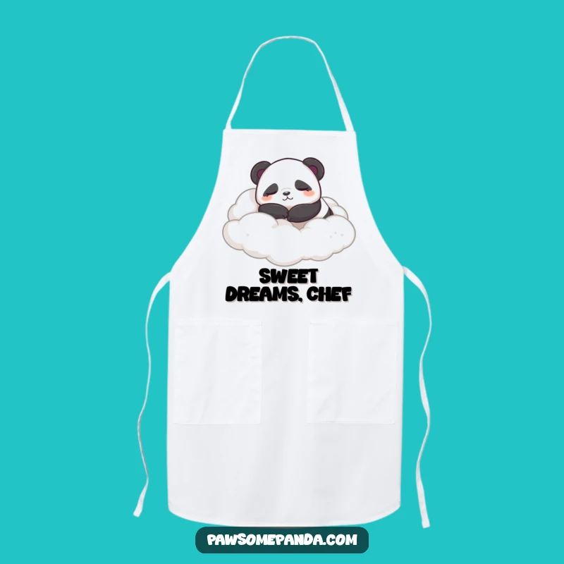 Funny Sleepy Panda Apron: Content Cloud Kitchen Gift
