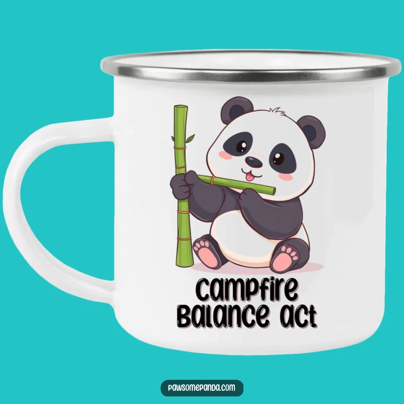 Funny Panda Balancing Act Camping Mug - Adventure-Ready Hilarious Drinkware