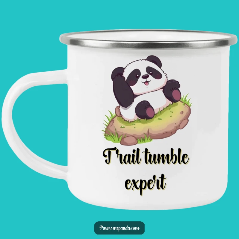 Funny Curious Panda Rolling Hill Camping Mug - Adventure Ready Gift