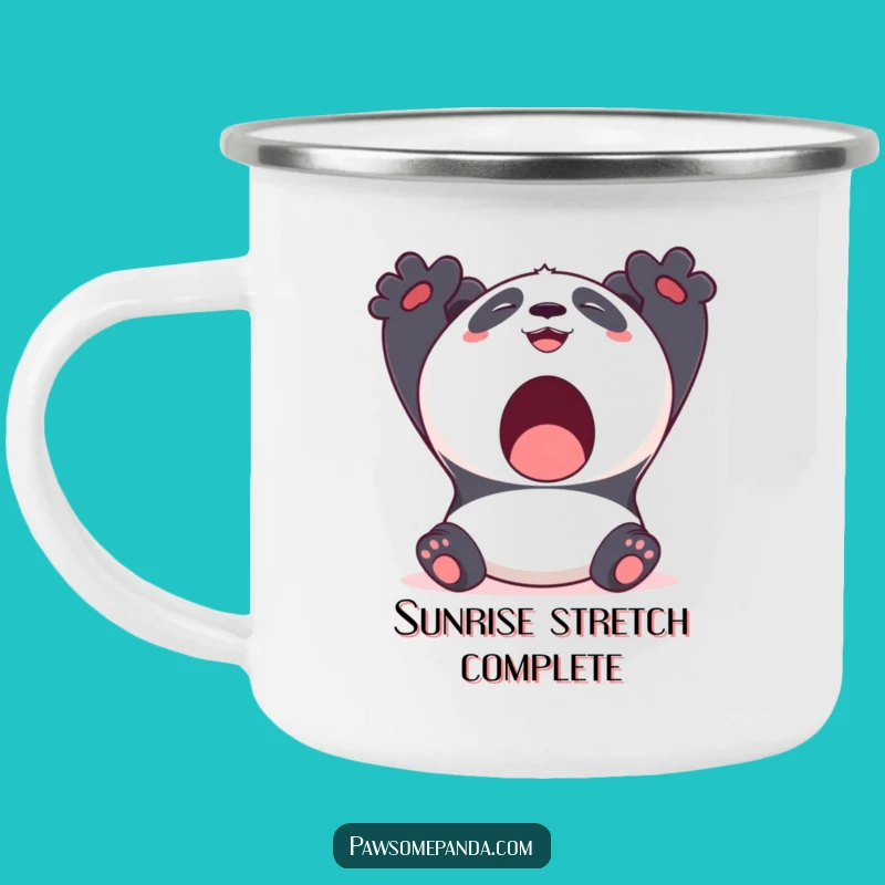 Funny Kawaii Panda Yawn Camping Mug: Relaxed Outdoors, Hilarious Funny Gift