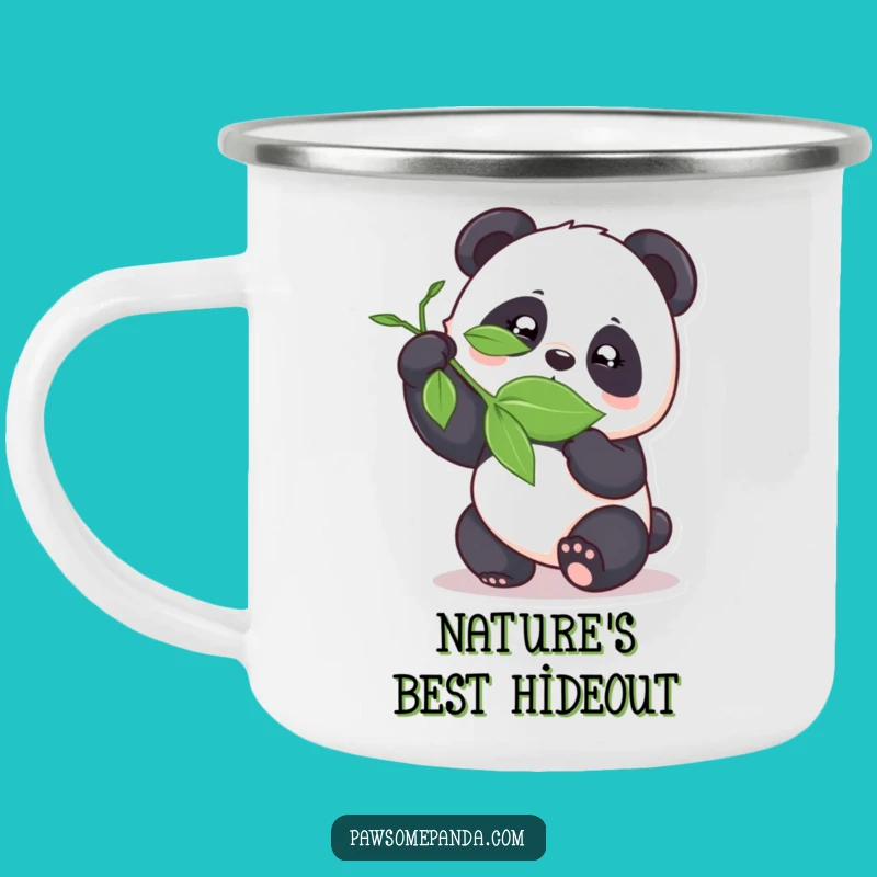 Funny Panda Bamboozling Leaf Camping Mug - Cheeky & Hilarious Outdoor Companion!