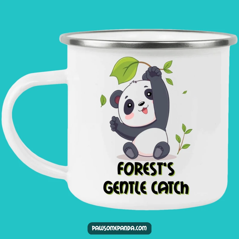 Funny Panda Camping Mug: Reaching for Leaf Cup, Outdoor Calm, Perfect Gift