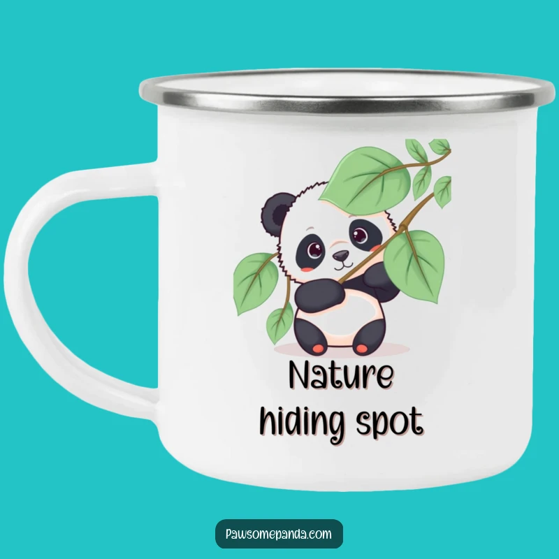 Funny Panda Fan Peek Camping Mug - Adventure-Ready Hilarious Drinkware