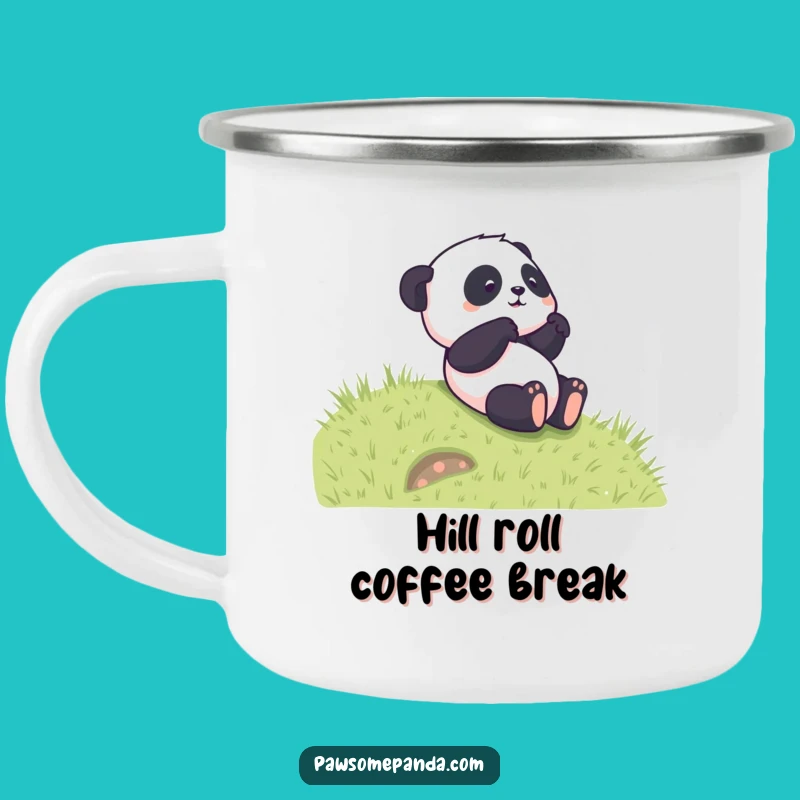 Funny Panda Rolling Camping Mug - Durable Cartoon Cup, Perfect Funny Gift for Outdoors!