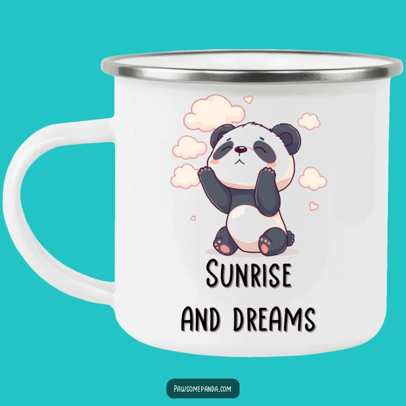 Durable Funny Panda Cloud Camping Mug - Outdoor Daydream Gift