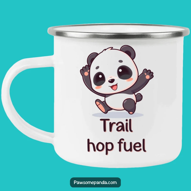 Funny Panda Hop Camping Mug: Durable Adventure Cup with Cute Cartoon Character Gift!