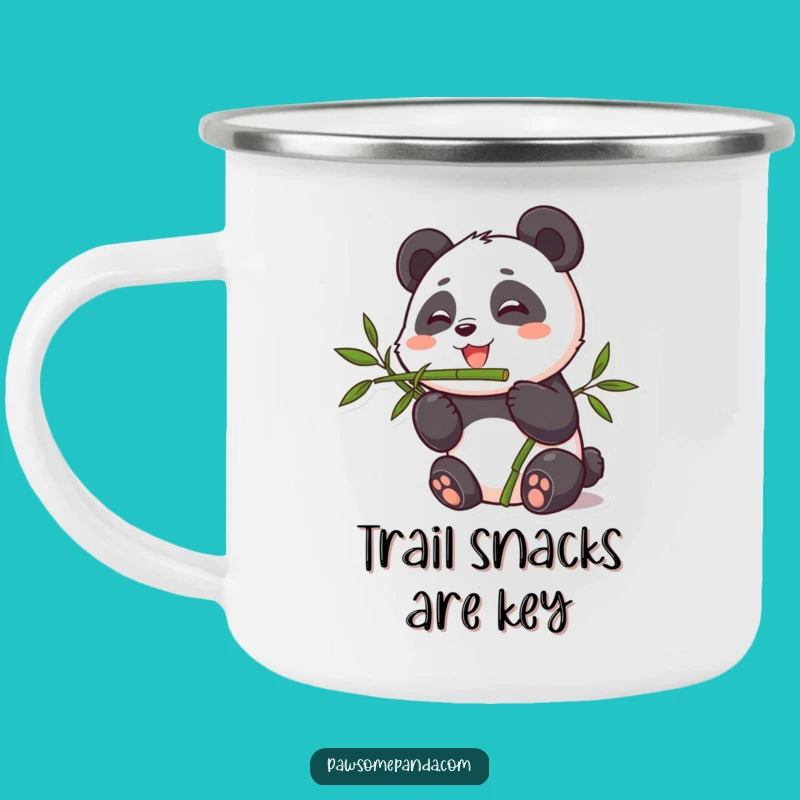 Funny Cute Panda Bamboo Munching Camping Mug, Hilarious Outdoor Gift