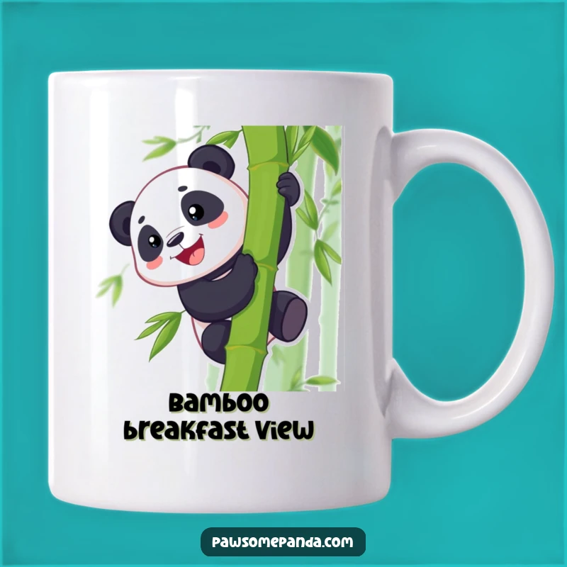 Funny Panda Bamboo Climb Mug: Grinning Climber's Hilarious Coffee Gift