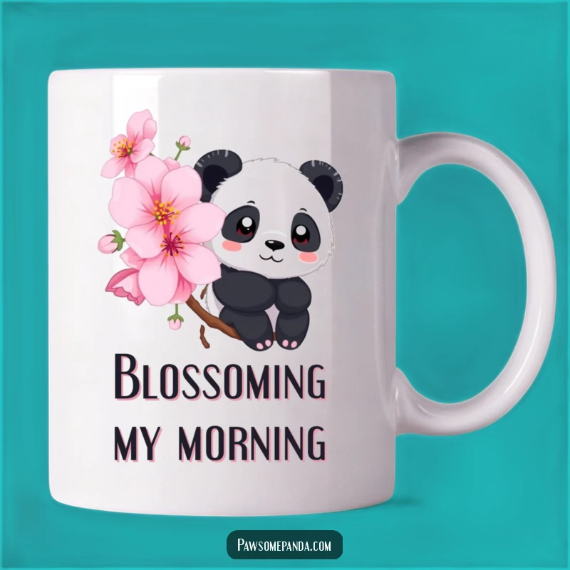Funny Panda Blossom Mug: Peeking Panda Surprise, Perfect Spring Funny Gift