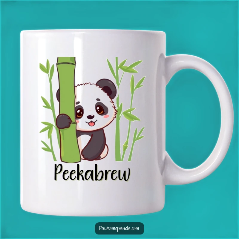 Funny Kawaii Panda Cub Peek Mug: Curious Panda Art, Perfect Cute Funny Gift