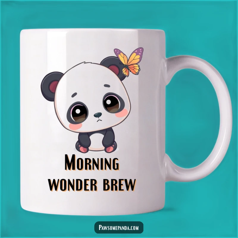 Funny Panda Butterfly Mug - Wide-Eyed Wonder Design, Perfect Funny Gift for Nature Lovers!