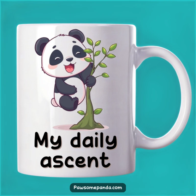 Funny Panda Climbing Tree Mug: Hilarious Gift for Aspiring Climbers!