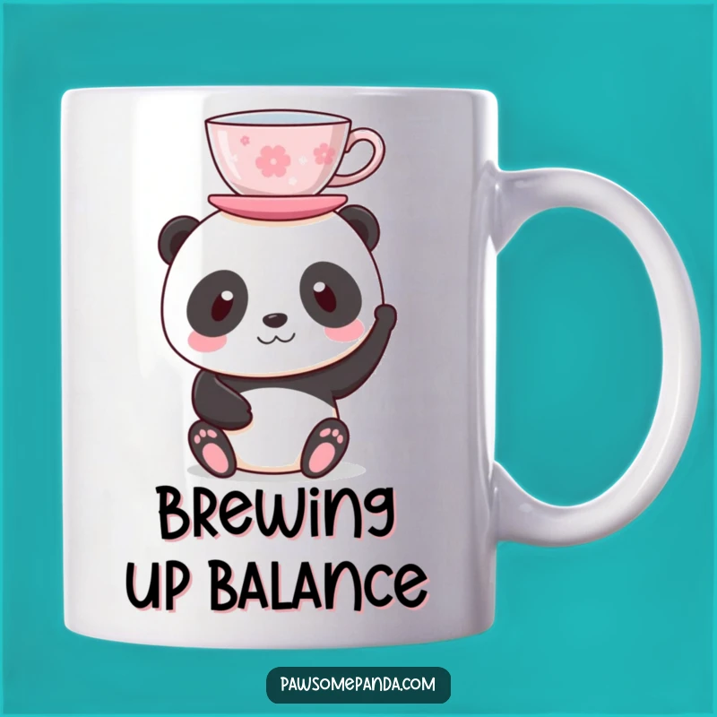 Funny Panda Tea Time Mug - Balancing Act Design, Perfect Funny Gift for Tea Lovers!