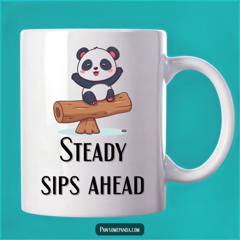Funny Playful Panda Balancing Log Mug - Unique & Hilarious Gift Idea