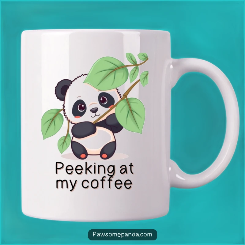 Funny Panda Fan Peek Mug - Mysterious & Hilarious Gift for Panda Lovers