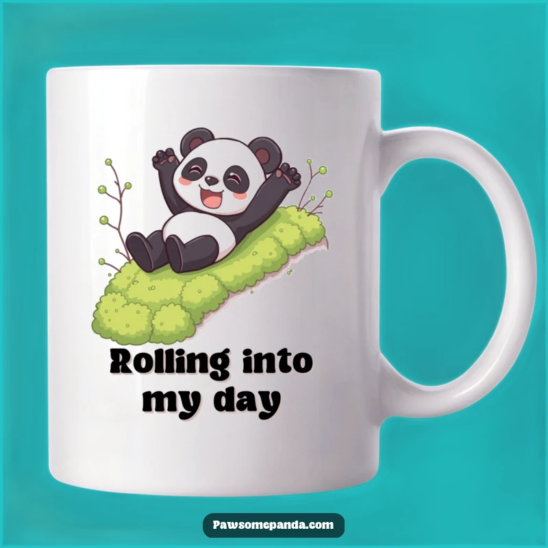 Funny Panda Slide Mug: Mossy Fun, Joyful Panda Gift, Hilarious Drinkware