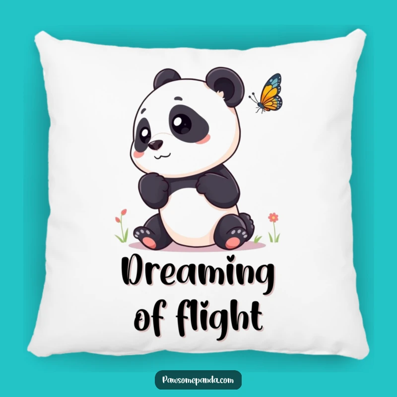 Funny Panda Butterfly Pillow: Cozy Curious Cushion Gift