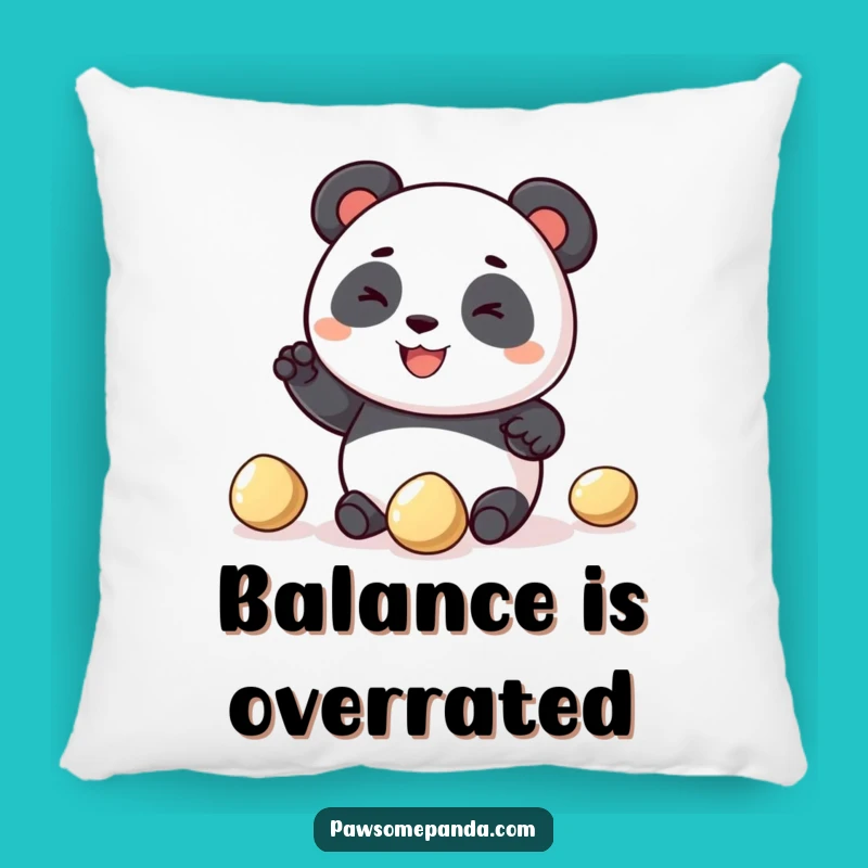 Funny Panda Juggling Pillow: Cute & Comfy Decor for Panda Fans!