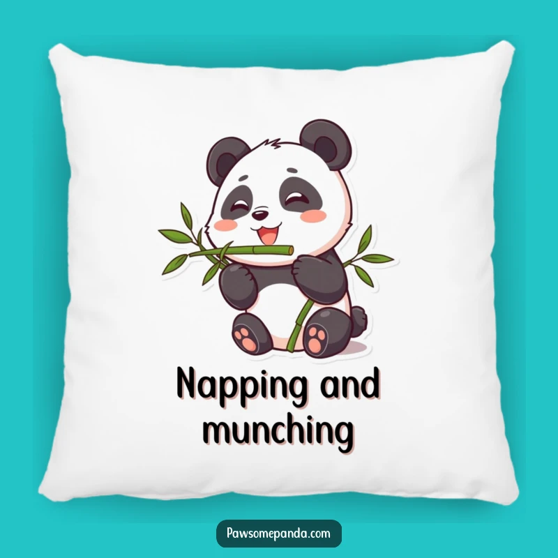 Funny Cute Panda Bamboo Munching Pillow, Cozy Comfort Gift