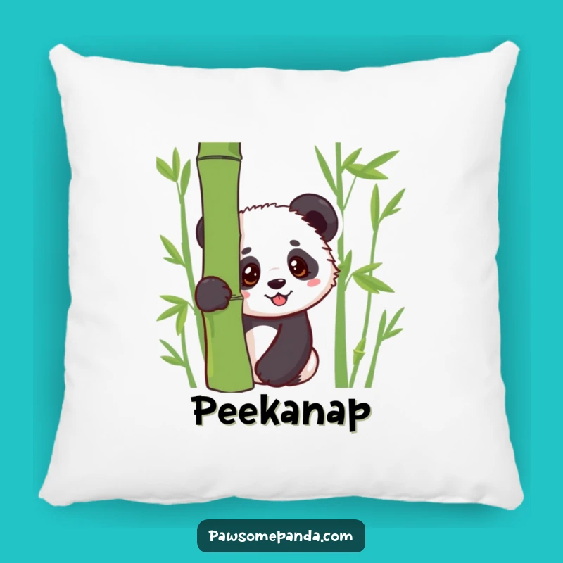 Funny Kawaii Panda Cub Peek Pillow: Soft Panda Cushion, Adorable Funny Gift Accent