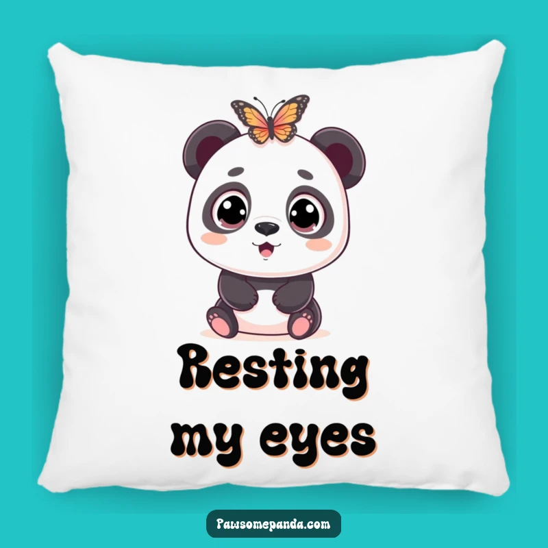 Funny Panda Pillow: Wide-Eyed Surprise by Butterfly, Comfy & Hilarious Gift