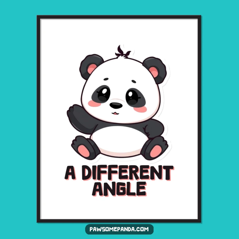 Funny Curious Panda Digital Art: Instant Intrigue Download with Cute Cartoon Gift!