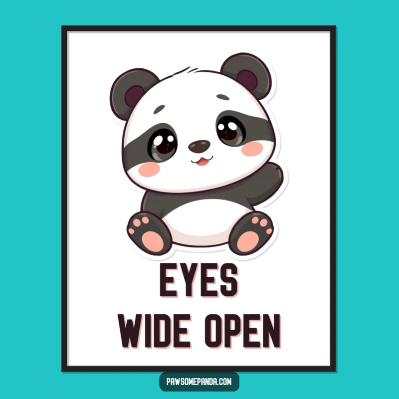 Funny Curious Panda Digital Print: Instant Adorable Wall Art