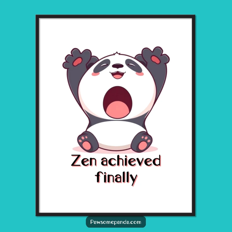 Funny Kawaii Panda Yawn Digital Art: Instant Calm, Perfect Funny Gift