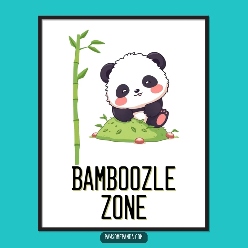 Funny Panda Tumble Digital Art: Instant Comical Decor Gift Download