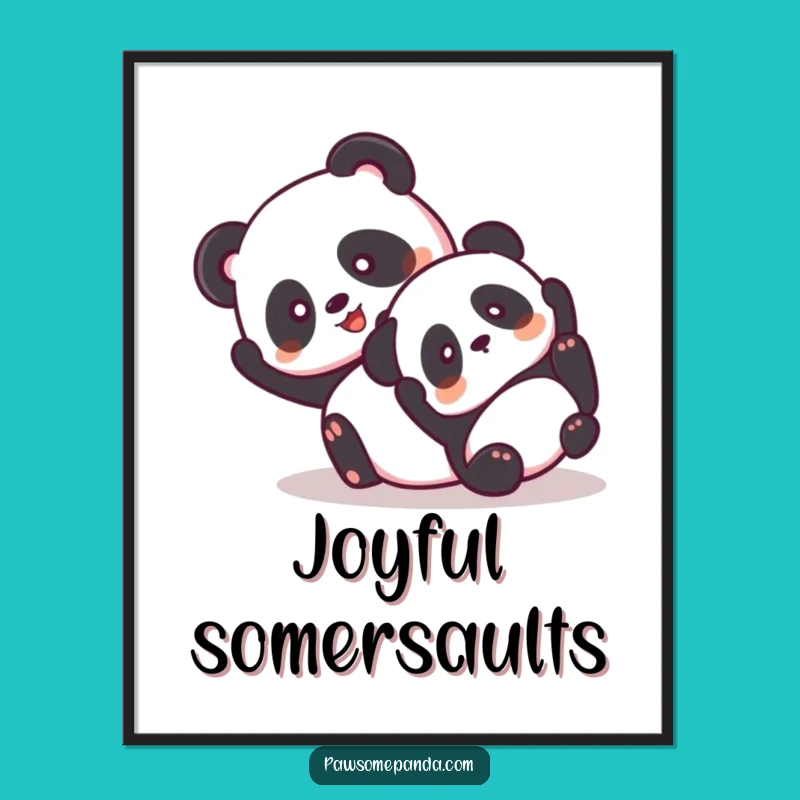 Funny Panda Tumbling Digital Art - Instant Joy Download Gift