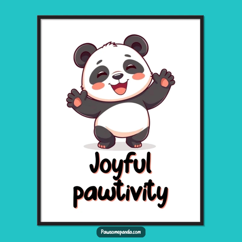 Funny Playful Panda Dance Digital Art Print - Instant Party for Your Walls