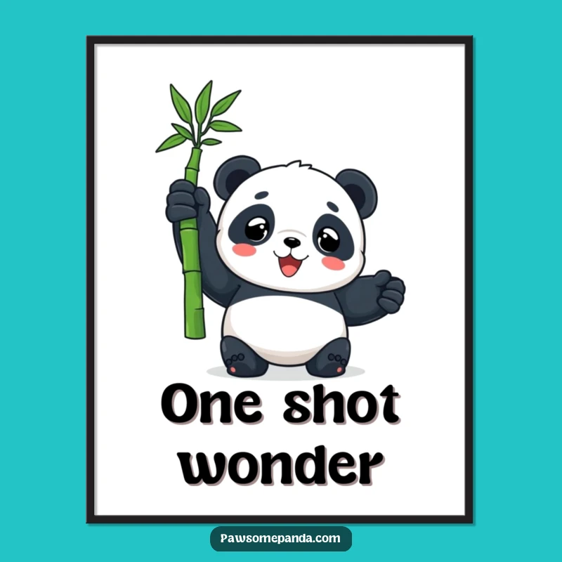 Funny Panda Bamboo Triumph Digital Print: Instant Decor, Hilarious Panda Gift
