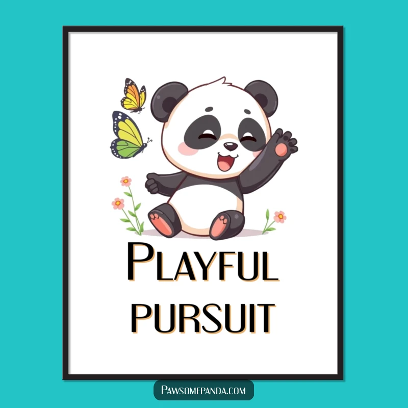 Funny Panda Butterfly Digital Art: Instant Playfulness for Your Walls