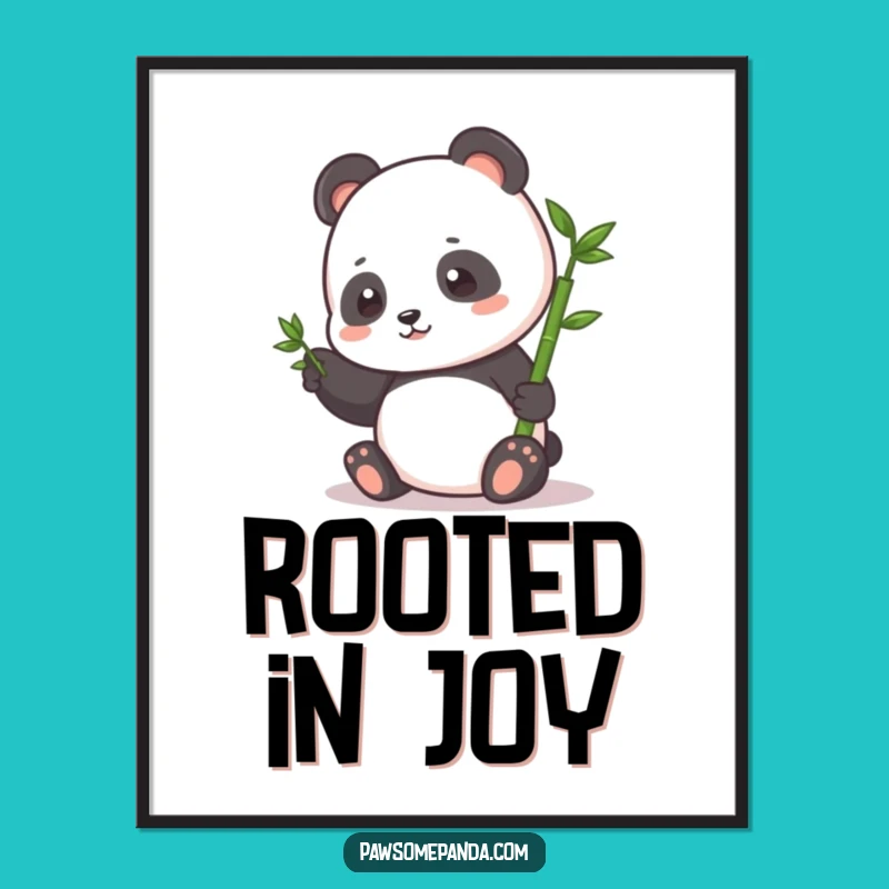 Funny Panda Bamboo Digital Print: Instant Charm, A Cool Funny Gift!