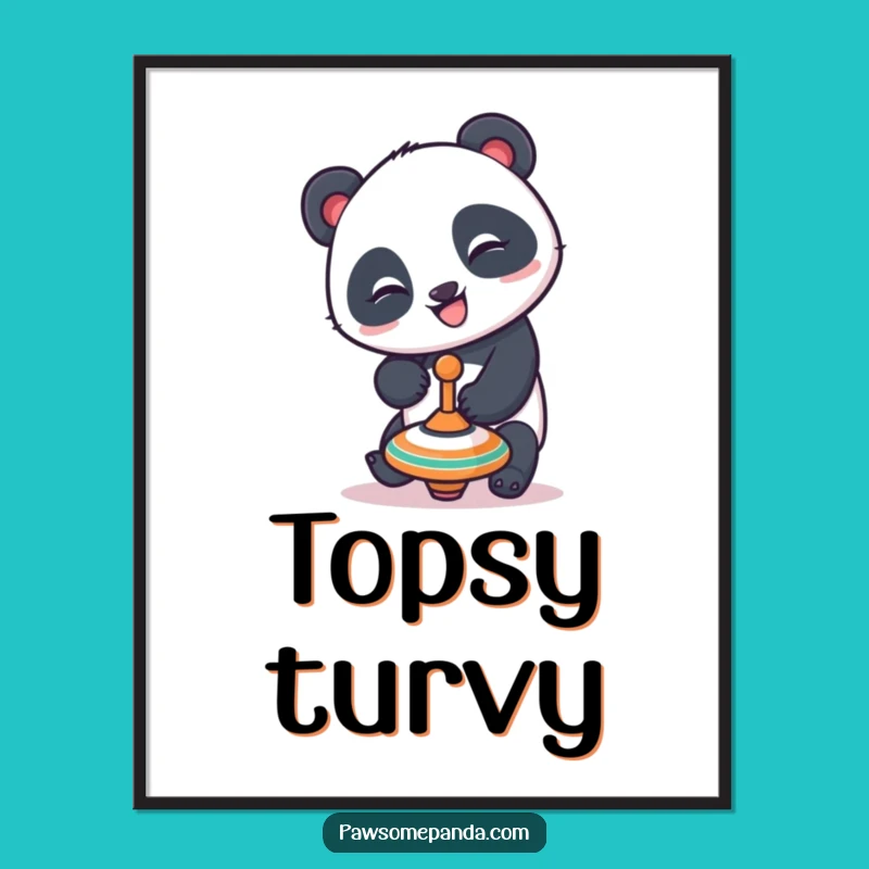 Funny Panda Balancing Digital Art: Instant Download for Playful Decor!
