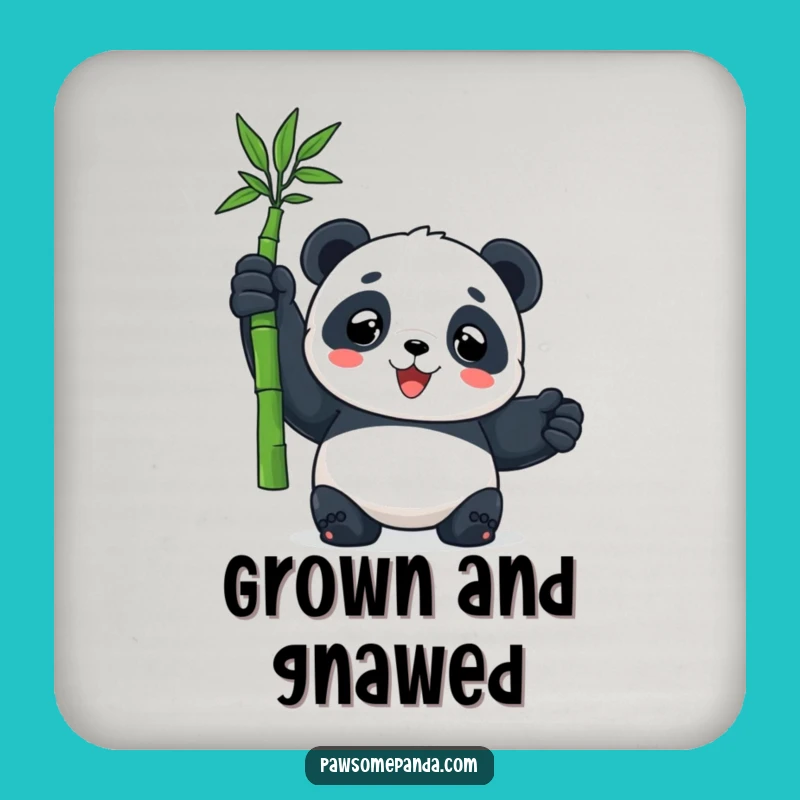 Funny Panda Bamboo Coaster Set: Protect Surfaces, Hilarious Panda Gift