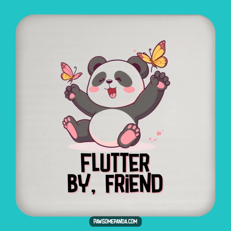 Funny Panda Butterfly Coaster Set: Protect Surfaces with Playful Style