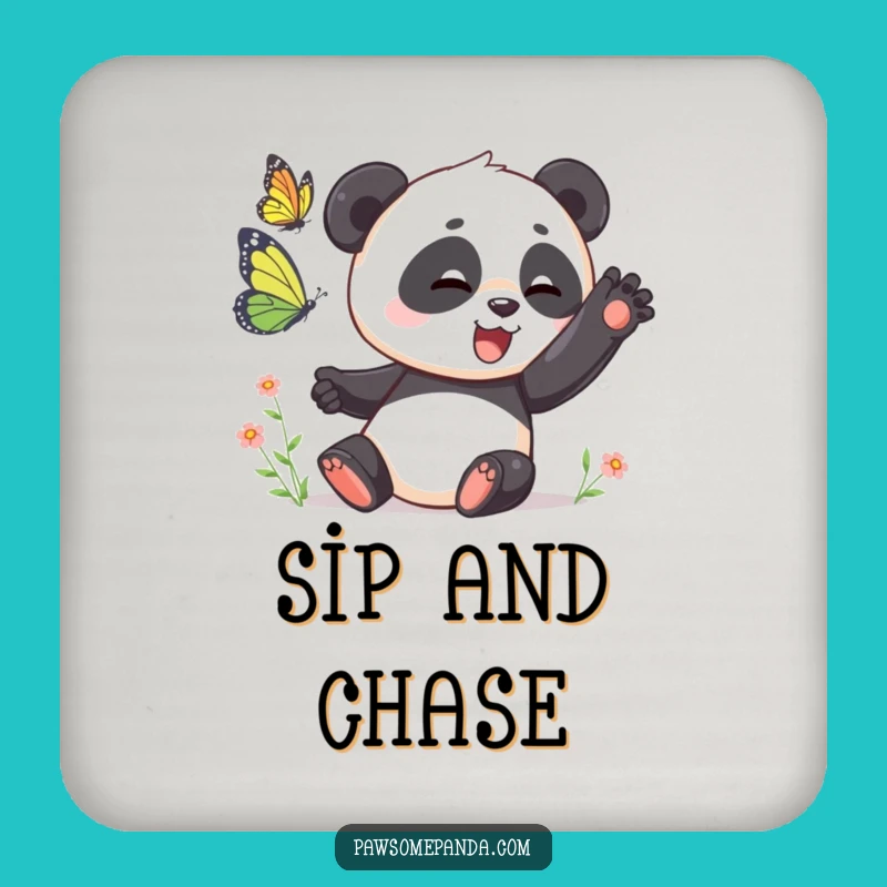 Funny Panda Butterfly Drink Coaster: Protect Surfaces with Playful Action