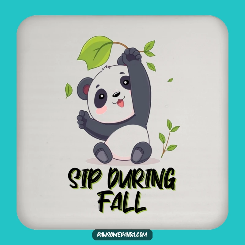 Funny Panda Coaster: Leaf Reaching Decor, Protect Surfaces with Nature, Gift