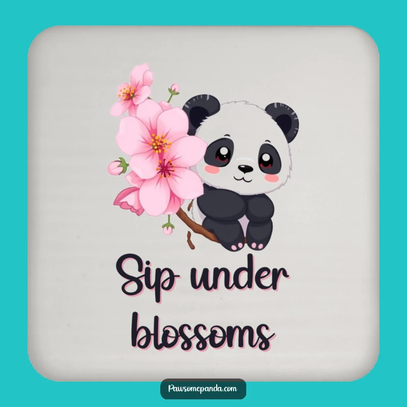 Funny Panda Coasters: Blossom Peek Protection, Cute Funny Gift Set