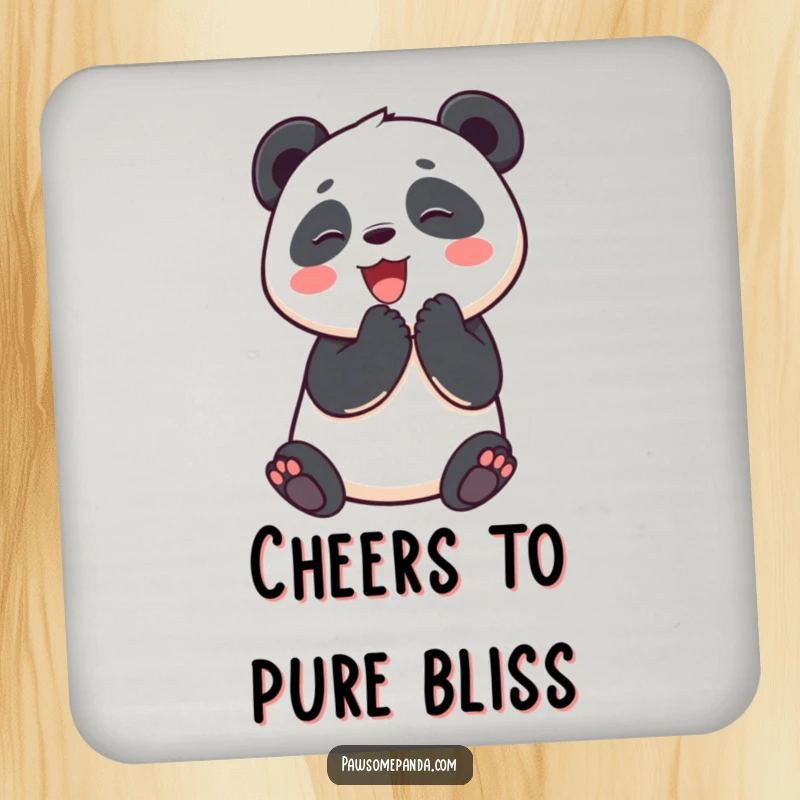 Funny coasters featuring an animated panda character clapping its paws, adding a touch of humor to beverage service.