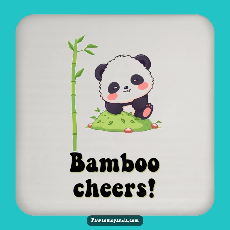 Funny Panda Tumble Coaster Set: Protect Surfaces with Comical Bamboo Flair Gift