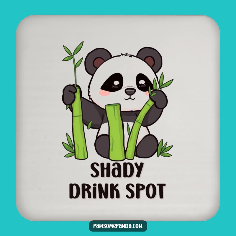 Funny Panda Bamboo Drink Coaster - Playful Surface Protector Gift