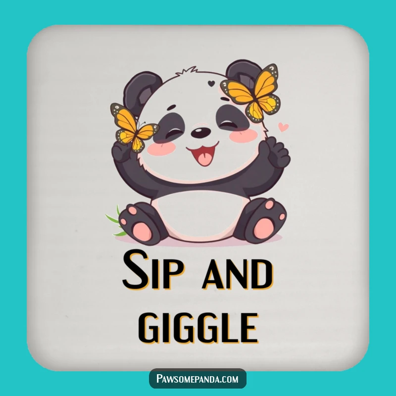 Funny Panda Butterfly Tickle Coaster - Protect Surfaces with Hilarious Art