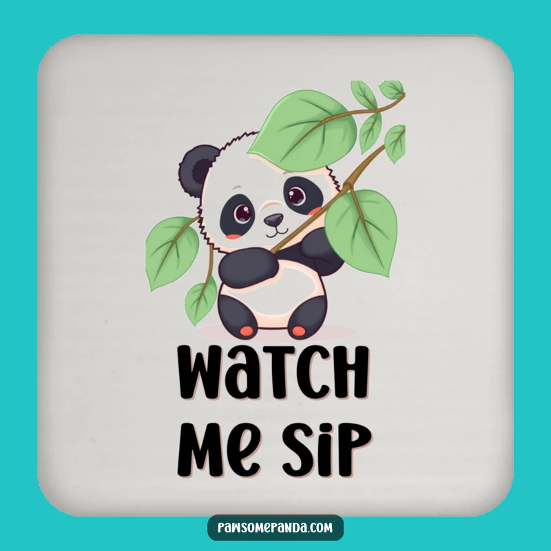 Funny Panda Fan Peek Coaster - Protect Surfaces with Hilarious Art