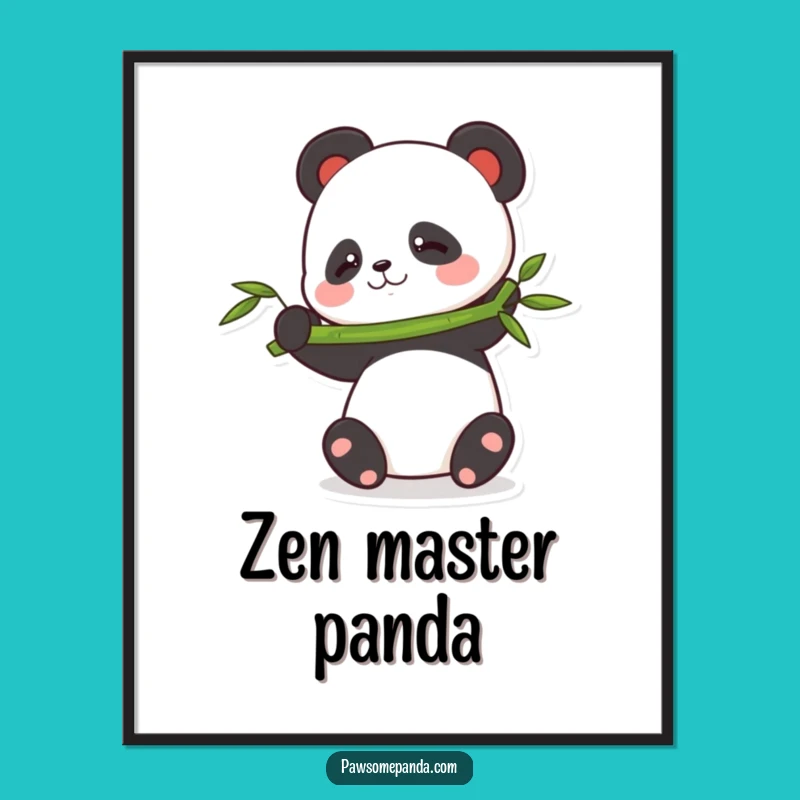 Funny Balancing Panda Poster: Whimsical Art for Animal Lovers